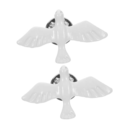 Outanaya 2 Stück Friedens-tauben Brosche aus Religiöse Anstecknadel für Kommunion Taufe Vielseitiges Schmuck-accessoire für Mädchen Symbolische Friedens Harmonie-dekoration von Outanaya