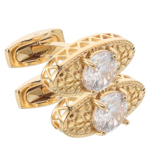 Outanaya 2 Stück Goldfarbene Manschettenknöpfe mit Funkelndem Metall Schmuck Vintage Stil Leichte Langlebige Herren Manschettenknöpfe für Formelle Hemden Business und Anzug Outanaya 2 Stück Goldfarbene Manschettenknöpfe mit Funkelndem Metall Schmuck Vintage Stil Leichte Langlebige Herren Manschettenknöpfe für Formelle Hemden Business und Anzug von Outanaya