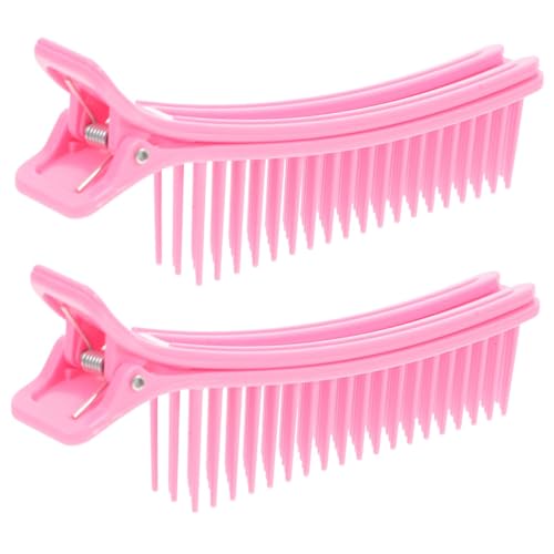 Outanaya 2 Stück Haarspangen für Damen zum Abteilen und Stylen Rutschfeste Langlebige Haarklammern aus Kunststoff für Friseur und Salonanwendung für Verschiedene Haarlängen Rosa von Outanaya