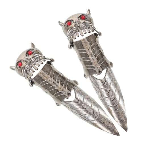 Outanaya 2 Stück Punk Full Finger Ringe für Frauen Verstellbare Metall Eulenringe im Retro Gothic Stil Ausgefallene Statement Schmuckstücke für Party Cosplay Halloween Bühnenauftritte von Outanaya