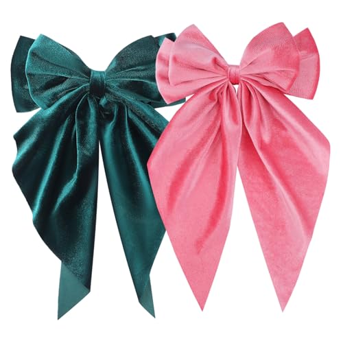 Outanaya 2stücke Große Samtbögen Mit Langen Schlepptails Haarschleifen Für Und Mädchen Für Zöpfe Und Hochsteckfrisuren Vielseitige Haaraccessoires von Outanaya