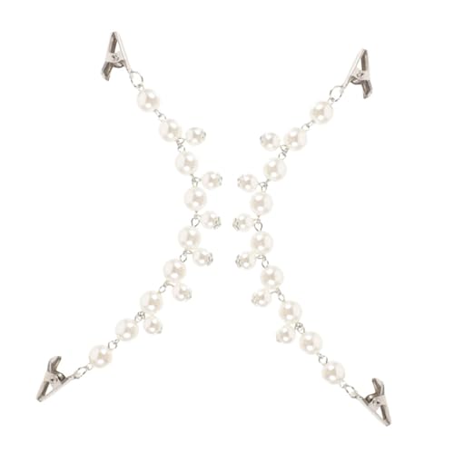 Outanaya 2 Stück Teiliges Vintage Sweater Clips mit Perlenbesatz Flexibler Knopflose Retro Cardigan Verschluss Eleganter Schulter Jackenklemme für Damen Vielseitig Kombinierbar Klassischer von Outanaya