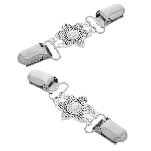 Outanaya 2 Stück Vintage Damen Pullover Clips aus Robustem Zinklegierung mit Floralem Design Sicherer Kragenhalter für Schals Cardigans und Kleider Modische Klammern für Eleganten Look von Outanaya