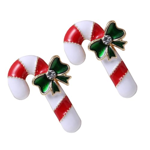 Outanaya 2 Stück Weihnachtsbroschen Gehstock-design Handgefertigte Anstecknadeln aus Hochwertiger Legierung Kreative Weihnachtsdeko für Damen und Herren Festliche Party-broschen in Weiß Rot von Outanaya