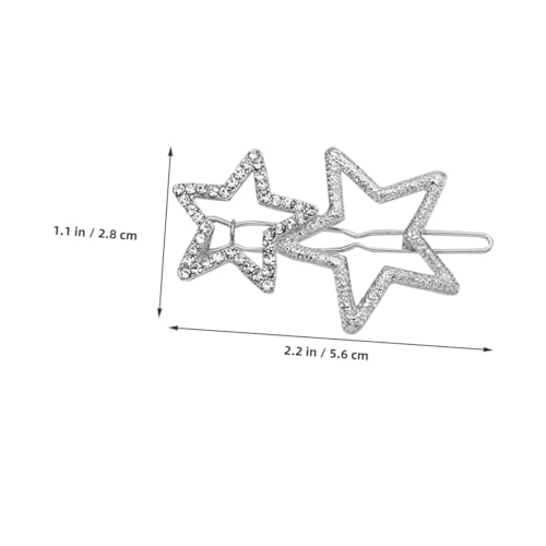 Outanaya 2 Stück Zwei Haarklammern mit Funkelnden Strass Sternen Langlebige Zinklegierung Vielseitige Haarspangen für Frauen und Mädchen Dekorative Styling Accessoires für Alltag Party und von Outanaya
