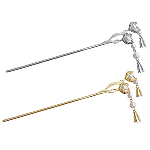 Outanaya 2stücke Blumen Perle Haarstift Chinesischen Stil Haarnadeln Für Frauen Mädchen von Outanaya