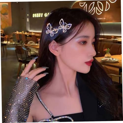 Outanaya 3 Stück Schmetterlinge Haarklammern mit Strasssteinen Stilvolle Haarspangen für Damen und Mädchen Glitzernde Barrette Haarschmuck Modische Accessoires für Festliche Frisuren von Outanaya