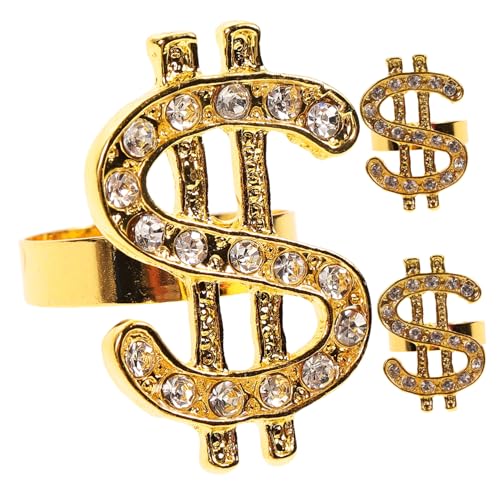 Outanaya 3 Stück Teiliges Goldfarbenes Fingerring Damen Modische Party-deko-ringe aus Vielseitige Performance-accessoires für Kostüme und Besondere Anlässe von Outanaya