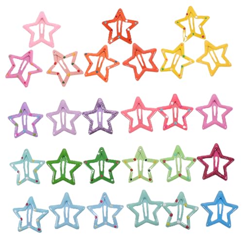 Outanaya 35 Stck Teiliges Bunte Stern Haarspangen für Kleinkinder Mädchen Langlebige Metall Haarklammern Vielseitig für Alltag und Party Niedlicher Fünfzackiger Haarschmuck für Mädchen von Outanaya