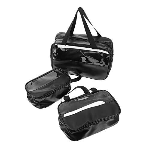 Outanaya 3Stücke Teiliges Tragbare Transparente Reisetaschen für Make Up und Toilettenartikel Wasserdichter Organizer mit Griff für Damen für Reisen und Unterwegs von Outanaya