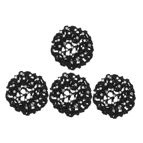 Outanaya 4 Stück Haarnetz für Dutt Teiliges mit Acryl Strasssteinen Modisches Haarnetz für Mädchen und Frauen Geeignet für Ballett Tanzshows und Alltag Zubehör für Gepflegte von Outanaya