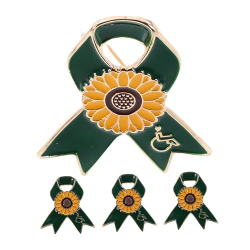 Outanaya 4 Stück Sonnenblumen Lapel Pins Broschen aus Legierung Charity Awareness Anstecknadeln Leichtes Design für Freiwillige bei Kleidung Anzügen Kleidern und Taschen von Outanaya