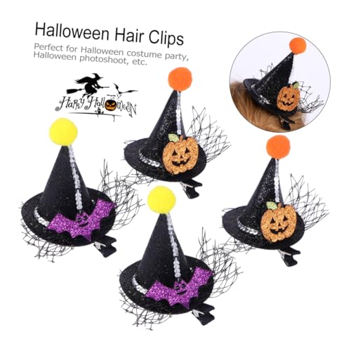 Outanaya 4 Stück Teiliges Modische Spitze Haarclips Hexenhut Design Haarschmuck für Mädchen Damen Halloween Party Geeignet von Outanaya