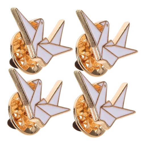 Outanaya 4 Teiliges Origami Broschen aus Metall Kreative Cartoon Anstecknadeln für Vielseitige Kleidungspins mit Niedlichem Design Zinklegierung Dekorative Accessoires von Outanaya