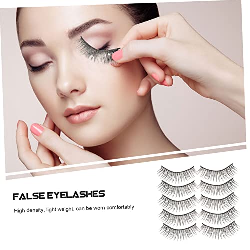 Outanaya 5 Paare Falsche Wimpern mit Strasssteinen Natürliche Look Wimpern Dichte Bühnenwimpern Weiche Fasern Einfach Anzuwenden für Mädchen und Anfänger Wiederverwendbar von Outanaya