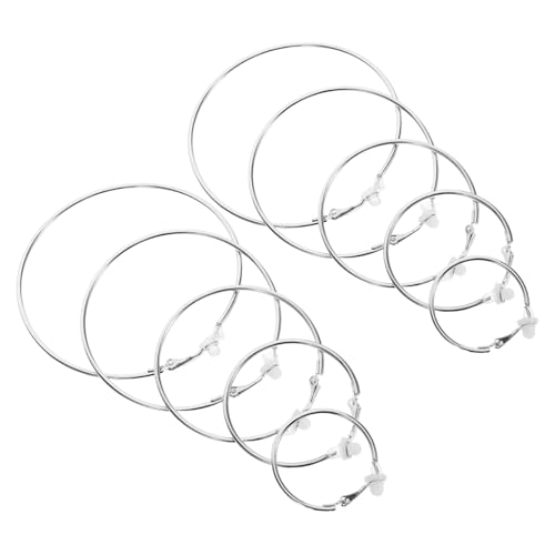 Outanaya 5 Paare Statement Ohrringe für Frauen Große Runde Klobige Creolen Metall Plattierte Übergroße Kreis Ohrringe Modisches Langlebiges Design für Party und Alltag von Outanaya