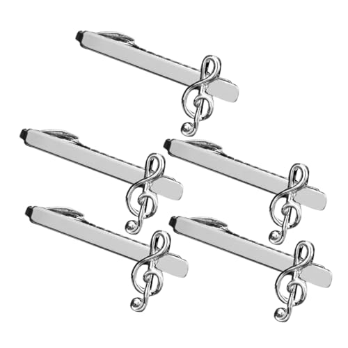Outanaya 5 Stück Krawattenklammern Herren Metall mit Musiknoten Stilvolle Necktie Clips für Businesshemden Halt Modisches Accessoire für Formelle Anlässe und Besondere Events von Outanaya
