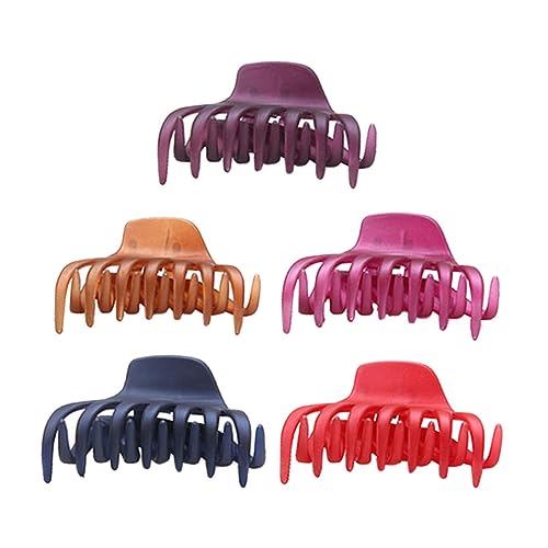 Outanaya 5 Stück Teiliges Einfache Bunte Haarklammern mit Schrägen Zähnen Rutschfeste Haarspangen für Frauen und Mädchen Vielseitiger Haarschmuck für Haarfarben und Nutzung Zufällige Farbe von Outanaya