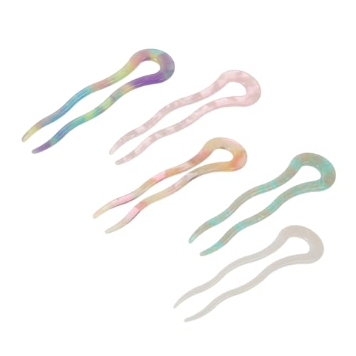 Outanaya 5stücke Teiliges U-förmige Acetat Haarnadeln Für Hochsteckfrisuren Bunte Haarstäbe Für Damen Für Alltagslooks Hochzeiten Und Besondere Anlässe von Outanaya