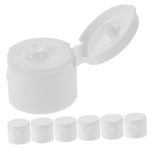 Outanaya 50 Stück Weiße Flip Top Verschlusskappen für Flaschen Wiederverwendbare Kunststoffdeckel für Nachfüllflaschen Geeignet für Lotion Handcreme Zahnpasta Flüssigseife Praktische Zahn von Outanaya