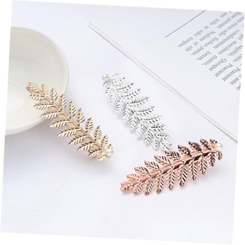 Outanaya 6 Stück Teiliges Blattförmige Perlen Haarspangen Duckbill Haarclips in Gold Silber Roségold Eleganter Haarschmuck für Damen und Mädchen Zeitersparnis und Vielseitigkeit bei Party von Outanaya