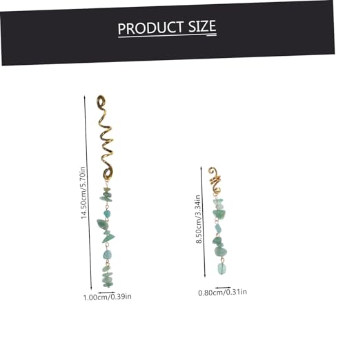 Outanaya 6 Stück Teiliges Haarschmuck Jade perlen Langlebige Legierung und Schmuckanhänger Einfache Dreadlock dekoration für Zöpfe Modische Haarmanschetten für Party Schule Alltag von Outanaya