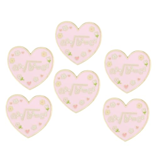 Outanaya 6 Stück Teiliges Herz-broschen Legierung Modische Anstecknadeln mit Englischem Motiv Langlebig und Sicher für Damen Vielseitig für Kleidung Schals Hochzeiten und Alltag Geeignet von Outanaya