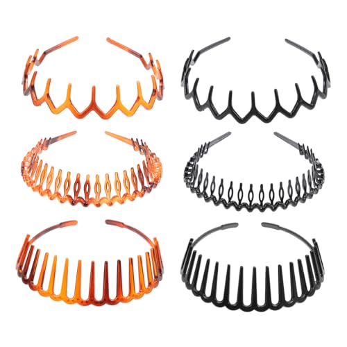 Outanaya 6 Stück Teiliges Rutschfeste Haarreifen mit Zähnen für Damen und Mädchen Leichtes Modisches Stirnband zur Haarschmuck dekoration Geeignet für Partys und Alltag von Outanaya