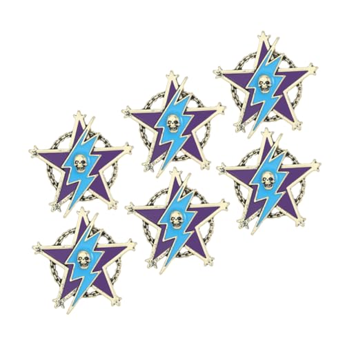 Outanaya 6 Stück Vintage Fünf-punkte Stern Brosche aus Metall Mini Stern Anstecknadel für Anzüge Mäntel Hüte und Taschen Robuster und Leichter Pin für Vielseitige Dekoration von Outanaya