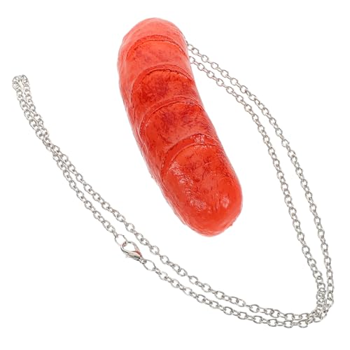 Outanaya Bratwurst Anhänger Halskette Metall Verarbeitung Langlebig Lustiges Party Accessoire Für Disco Und Alltag von Outanaya
