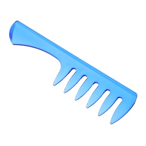 Outanaya Breiter Zahnkamm für Haare mit Glatten Welligen und Lockigen Strukturen Sanfte Stylinghilfe Vintage Ölkopf Design Langlebiges Friseurwerkzeug für Männer und Frauen Blau von Outanaya