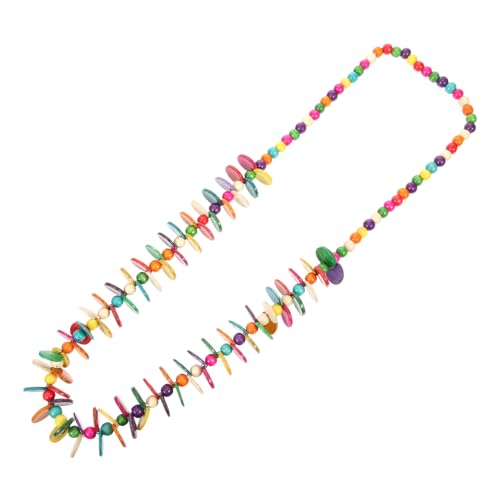 Outanaya Bunte Boho Perlenkette Damen Lang Retro Stil Kokosnuss Muschel Anhänger Modischer Schmuck für Party Hawaii Sommer Alltag von Outanaya