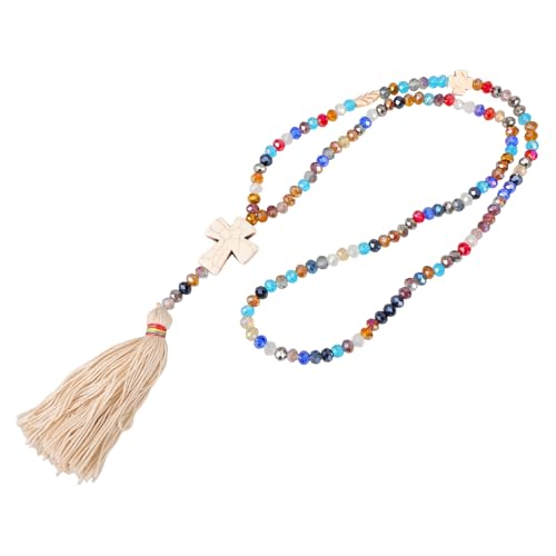 Outanaya Bunte Halskette Boho Stil mit Quaste Anhänger Damen Schmuck für Party Alltag von Outanaya