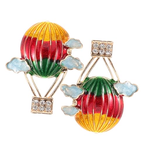 Outanaya Bunte Hot Air Balloon Ohrstecker für Damen und Mädchen Verspielte Wolkenform mit Funkelnden Strasssteinen Modische Zinklegierung Ohrhänger Leichte Farbenfrohe Cartoon ohrringe von Outanaya