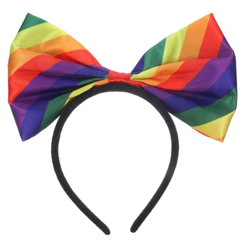 Outanaya Buntes Pride Stirnband mit Schleife Elastisches Regenbogen Haarband für Damen Auffälliges Haarschmuck Accessoire für Partys Pride Events und Alltag Passend für Verschiedene von Outanaya