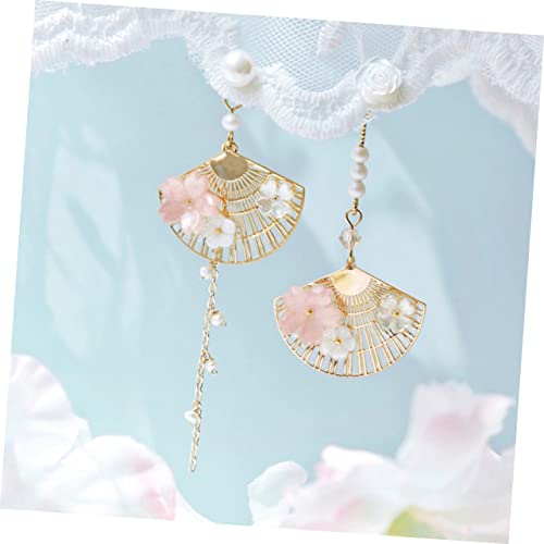 Outanaya Damen Ohrhänger Fan Form mit Zarten Perlen Ohrstecker für Alltag und Party Einzigartiges Design Leicht und Angenehm zu Tragen für Frauen von Outanaya