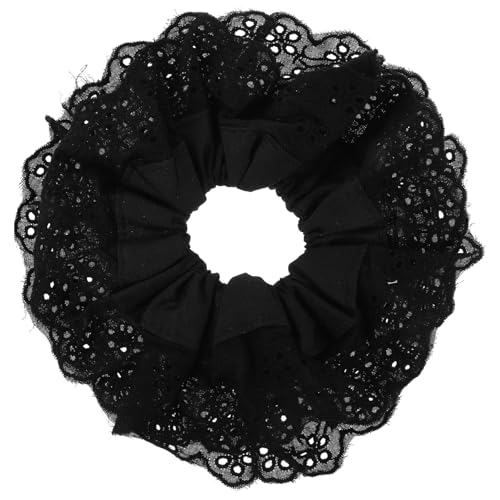 Outanaya Doppelter Spitzen Haargummi Elastischer Haarschmuck Große Haarklammer Schwarz Für Damen Mädchen Ponytail Holder Stilvolles Haaraccessoire Festlich Hochzeit Alltag von Outanaya