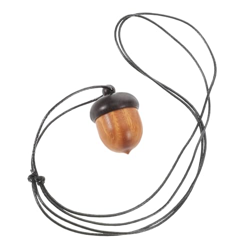 Outanaya Ebony Holz Anhänger Gawu Box Halskette Handgefertigt Detaillierte Gravur Langlebig mit Geflochtenem Seil Einzigartiges Design für Diy Schmuck Herbst Charms Weihnachtsanhänger von Outanaya