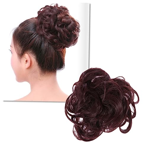 Outanaya Elastisches Gewelltes Dutt Haarteil für Damen Synthetische Haargummi Erweiterung Einfach Anzubringen Langlebig für Partys und Fotoshootings von Outanaya