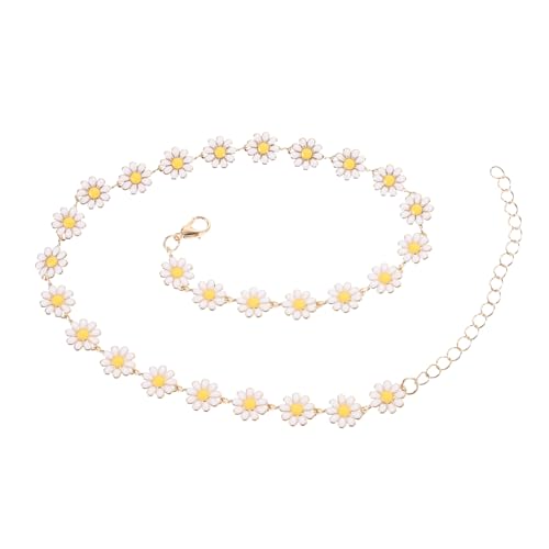 Outanaya Elegante Damen Halskette mit Kleinem Margeriten Anhänger Modischer Schmuck aus Langlebigem Legierungs material Vielseitig für Alltag Party und Braut Accessoire von Outanaya