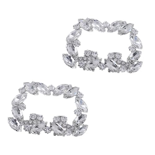 Outanaya Elegante Schuhclips Damen mit Kristallverzierung Abnehmbare Schuhschnalle aus Silberlegierung Vielseitiges Brautaccessoire für Hochzeit Party und Alltagsschmuck von Outanaya