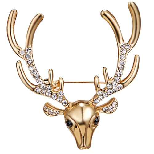 Outanaya Elegante Weihnachtsbrosche mit Strasssteinen Modische Tier-brosche als Anstecknadel für Jacken und Kleidung Unisex Lapel Pin Stabiler Halt Edles Accessoire für Damen und Herren von Outanaya