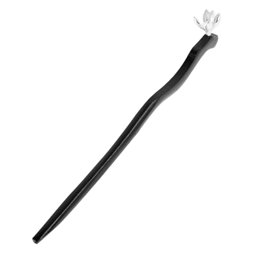 Outanaya Eleganter Chinesischer Haarschmuck Silberlanzenblüte Schwarzes Handgefertigter Haarstab für Traditionelle Frisuren Braut Hochzeitsaccessoire Vielseitig für Hanfu und Alltag von Outanaya