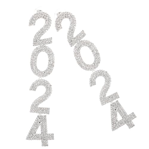 Outanaya Funkelnde Tropfenohrringe Damen Strass Ohrhänger Leicht Elegant Silber Schmuck Accessoire für Party und Alltag von Outanaya