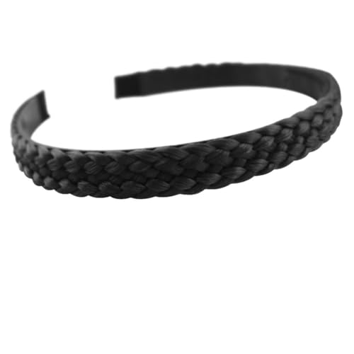 Outanaya Geflochtenes Haarband Damen mit Rutsch Zähnen Breiter Stirnband aus Kunsthaar Elastisch und Flexibel Modischer Haarreifen für Alltag Party Büro und Hochzeit Schwarz ca Breit von Outanaya