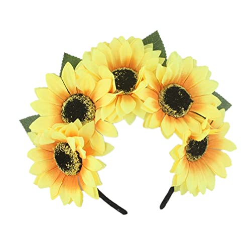 Outanaya Gelber Sonnenblumen-haarreif Künstlicher Blumen-kopfschmuck Hawaii-party-accessoire Elastisches Stirnband Für Fotoshootings Und Festivals von Outanaya