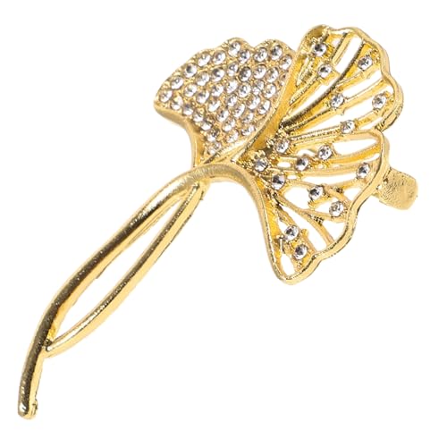 Outanaya Ginkgo Brosche Strassbrosche für Damen Langlebige Legierung Luxuriöse Temperament Anstecknadel Feine Verarbeitung Vielseitiges Accessoire für Business Hochzeit Festliche Kleidung von Outanaya