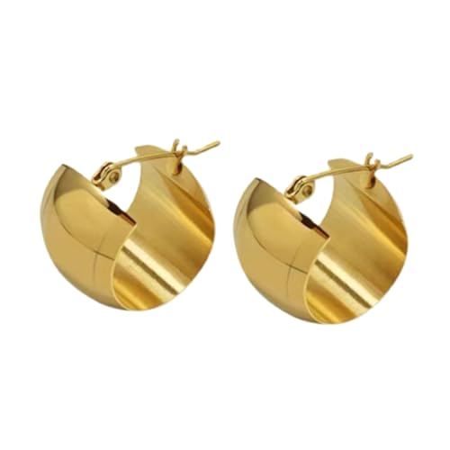 Outanaya Goldene C förmige Creolen Ohrringe Damen Modische Schlichte Dangle Ohrschmuck Vielseitige Accessoires für Alltag und Besondere Anlässe von Outanaya