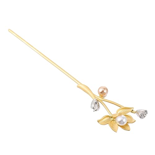 Outanaya Haarnadel Lotusblüte Retro Stil Haarschmuck Haarschieber Klassisch Chinesischer Haarstab für Damen Cosplay Party von Outanaya
