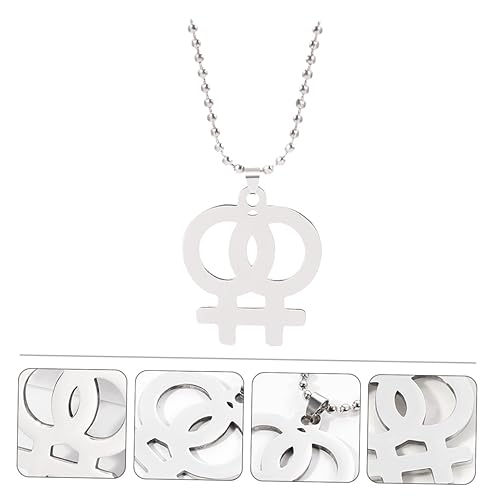 Outanaya Halskette Damen mit Doppeltem Weiblichen Symbol Anhänger Gothic Schmuck Einzigartiges Interlock Design als für Geburtstag Valentinstag und Jahrestag von Outanaya
